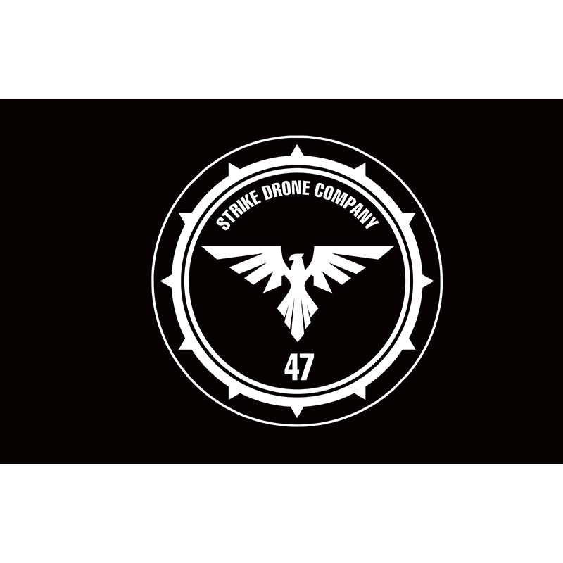 Прапор "STRIKE DRONE COMPANY" рота ударних дронів у складі 47 ОМБр ЗСУ (flag-00436)