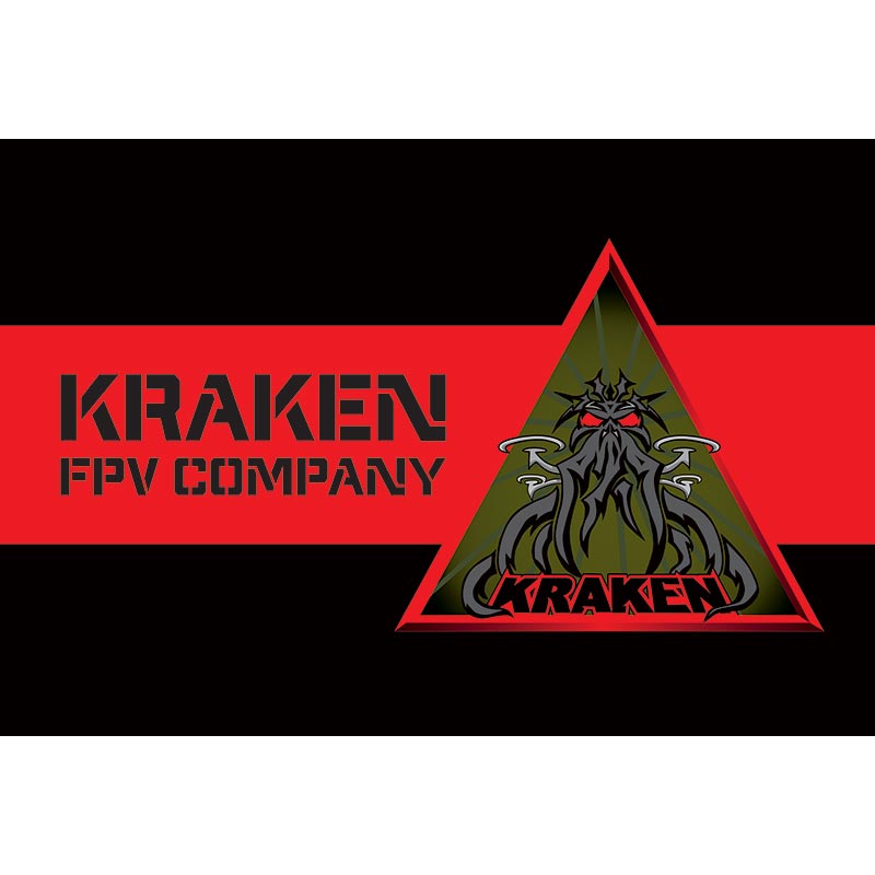 Прапор спецпідрозділу ГУР МОУ «KRAKEN FPV COMPANY» (Кракен) (flag-00957)