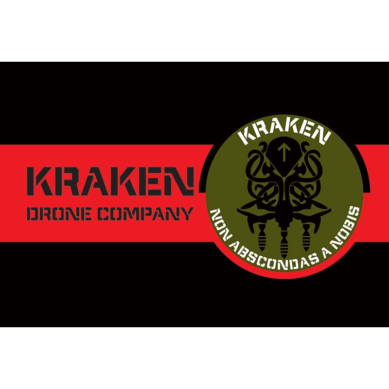 Прапор спецпідрозділу ГУР МОУ «KRAKEN DRONE COMPANY» (Кракен) (flag-00959)