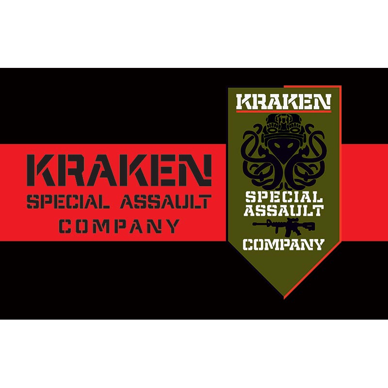 Прапор спеціальної штурмової роти спецпідрозділу ГУР МОУ «KRAKEN Special Assault Company» (Кракен) (flag-00982)