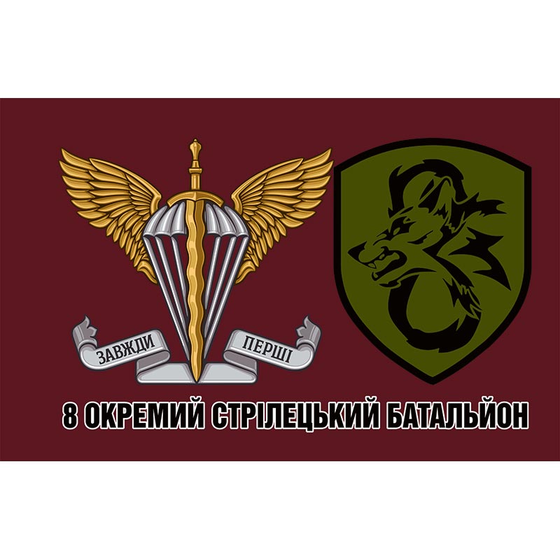 Прапор 8 окремий стрілецький батальйон у складі 78 ОДШП (8 ОСБ) ЗСУ (flag-01231)