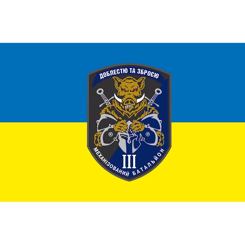 Прапор 3-й механізований батальйон в складі 42-га окрема механізована бригада (42 ОМБр) ЗСУ (flag-01378)