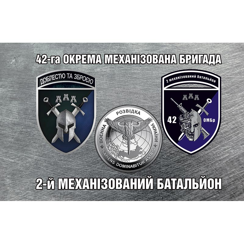 Прапор 2-й механізований батальйон в складі 42-га окрема механізована бригада (42 ОМБр) ЗСУ (flag-01454)
