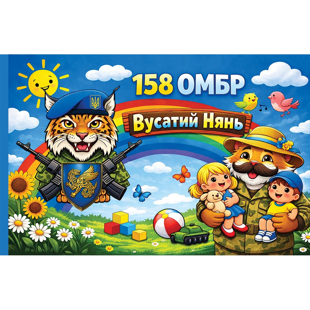 Прапор "Вусатий Нянь" 158-ма Окрема механізована бригада (158 ОМБр) ЗСУ (Flag-02074)