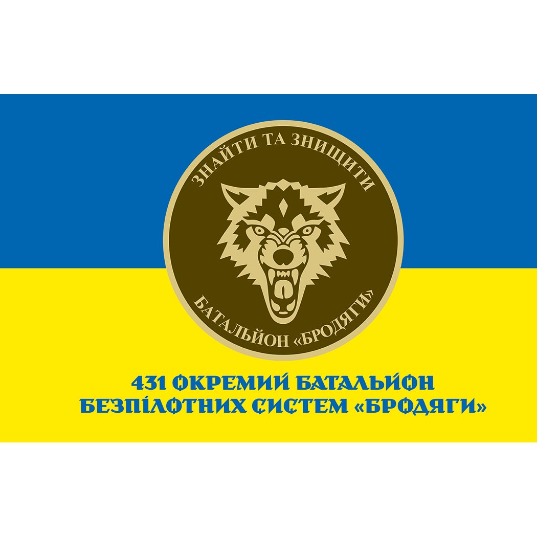 Прапор 431-й окремий батальйон безпілотних систем «Бродяги» (431 ОБ БпС) (Flag-02118)